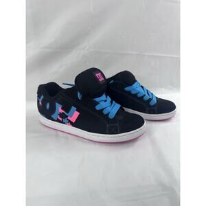 Women's DC Court Graffik Low Top Skater Shoes Neon Lights Size 9 Y2K Grunge